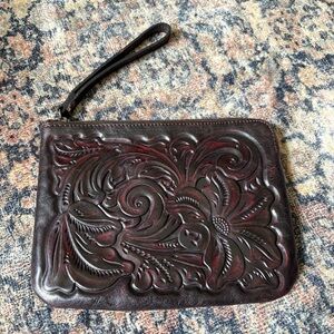Patricia Nash Embossed Leather Wristlet